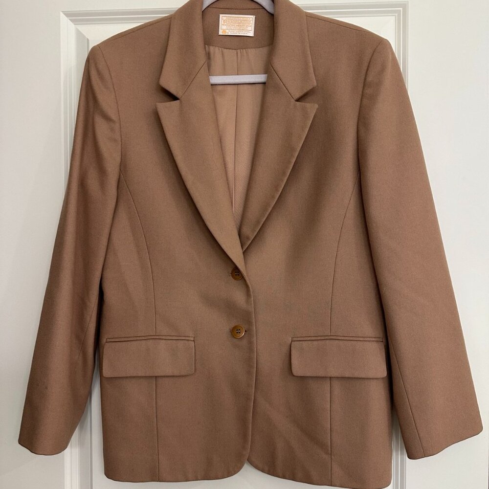 🤎 Vintage Pendleton Wool Blazer | Made in USA | Classic Tan | Tailored